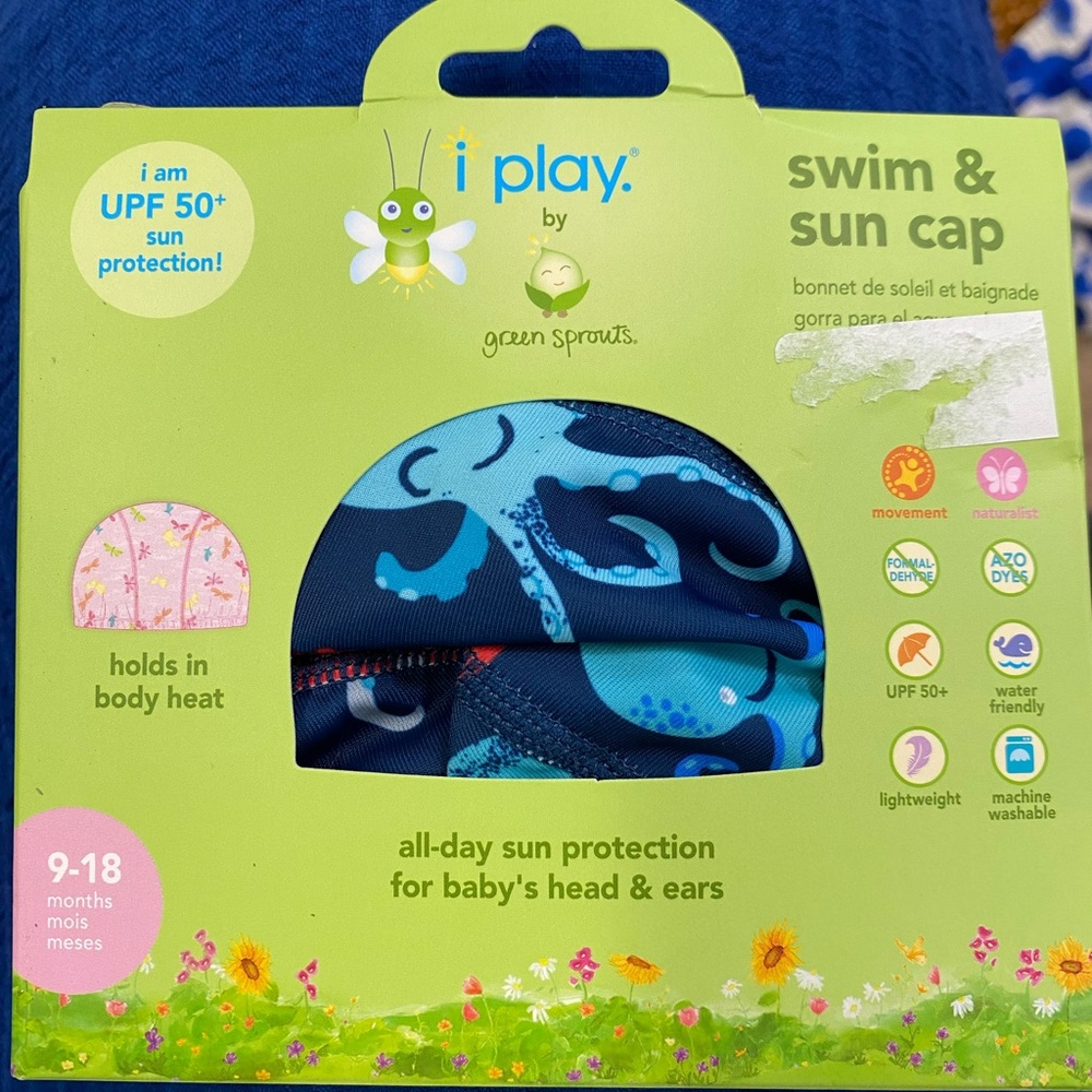 i play. Blue Swim & sun cap size 9-18m NWT octopus design